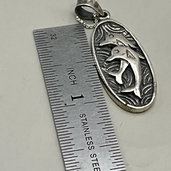 Silver Art Nouveau Dolphin Necklace
